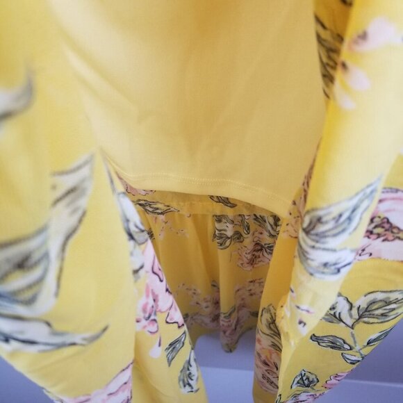 Women's Pastel Yellow Cottagecore Peasant Pairie Coastal Fairycore Maxi Skirt XL - Picture 7 of 8